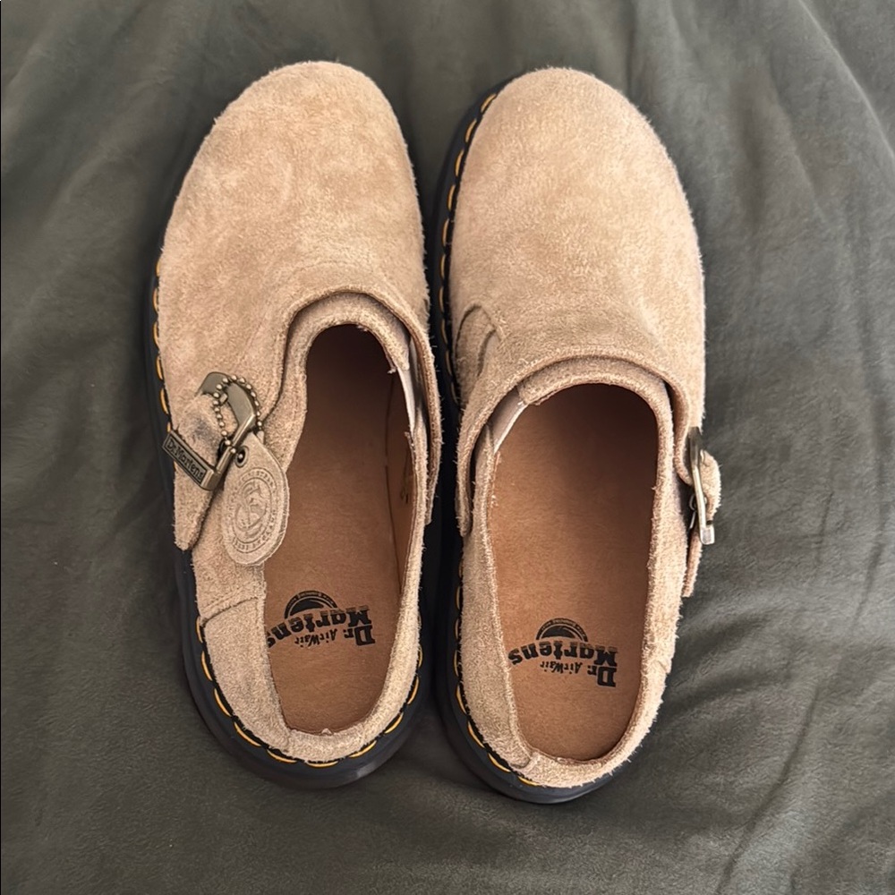 Dr. Martens Tan Suede Slip-On Shoes